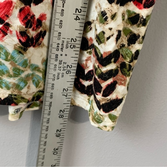 J. Jill Wearever Collection scoop neck multi abstract leaf top. Size L - Picture 7 of 9